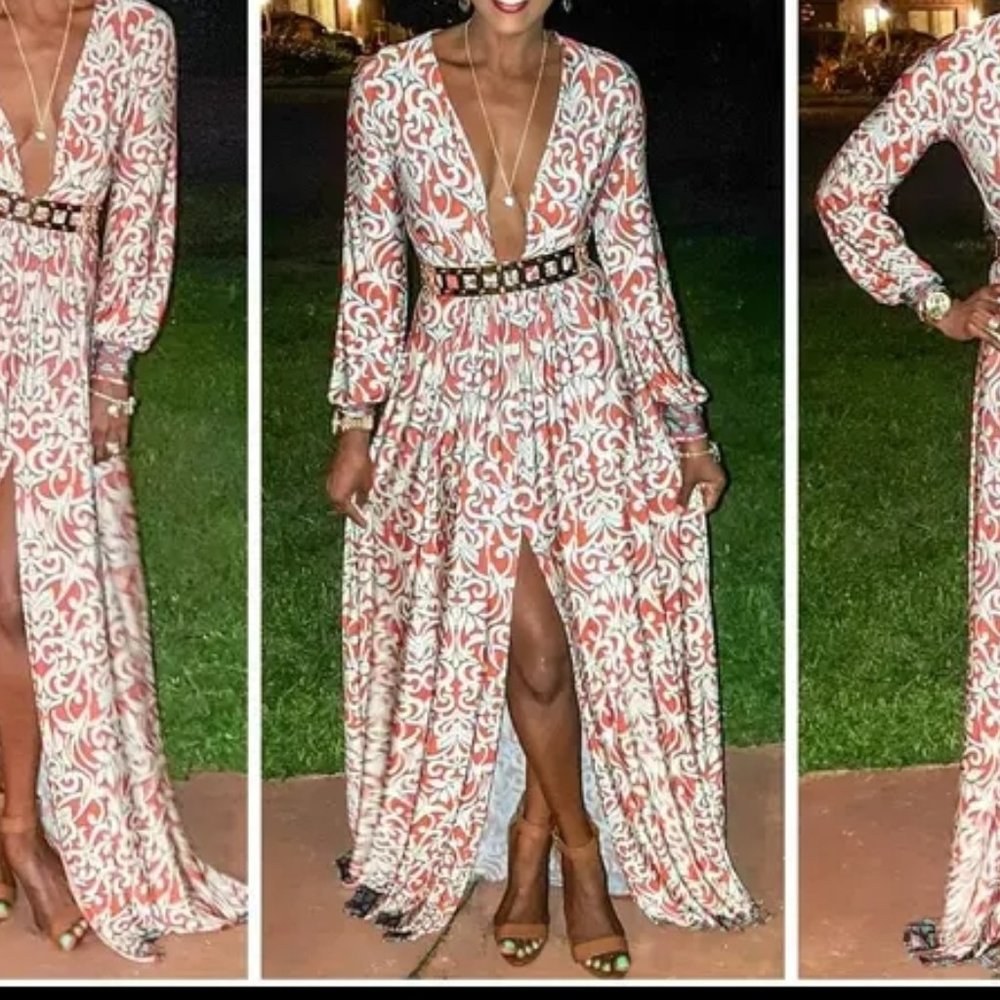 Deep V Cut Maxi Dress